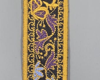 Sparkly Black Embroidery Butterfly Bookmark