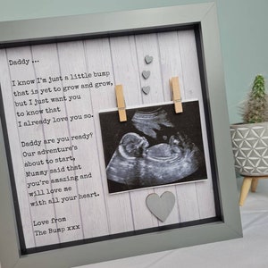 Daddy to be from Bump, First Time New Dad, Baby Scan Photo Frame, Personalised Frame for Daddy, 1st Daddy Keepsake Gift, Cute New Daddy Gift