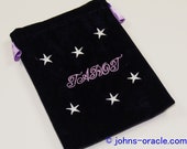 Large Purple Velvet Tarot/Angel Card Bag - Stars & Tarot