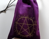 Purple Velvet Pentagram Tarot Cards Bag