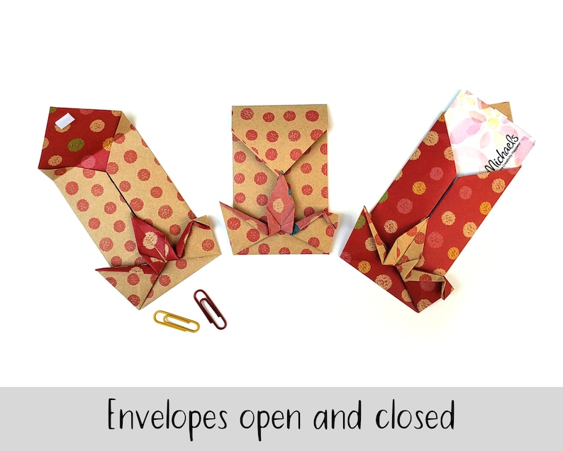 cute envelopes for thank you notes Handfolded Bird Envelopes for Gift Cards origami mini envelopes for Asian wedding thank yous