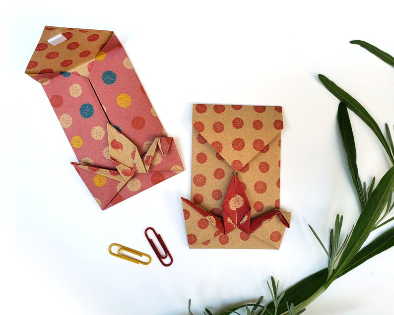 cute envelopes for thank you notes Handfolded Bird Envelopes for Gift Cards origami mini envelopes for Asian wedding thank yous