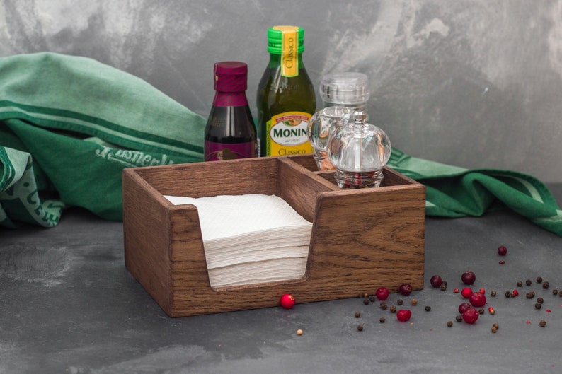 White Personalized Napkin Holder Custom Rustic Wooden Napkin Etsy