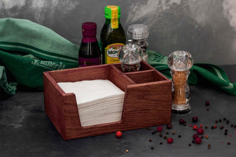 White Personalized Napkin Holder Custom Rustic Wooden Napkin Etsy