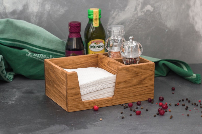 White Personalized Napkin Holder Custom Rustic Wooden Napkin Etsy