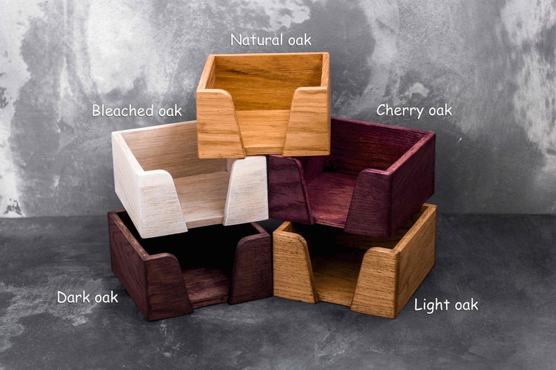 Cherry wooden napkin holder Farmhouse oak napkin holder foe Etsy