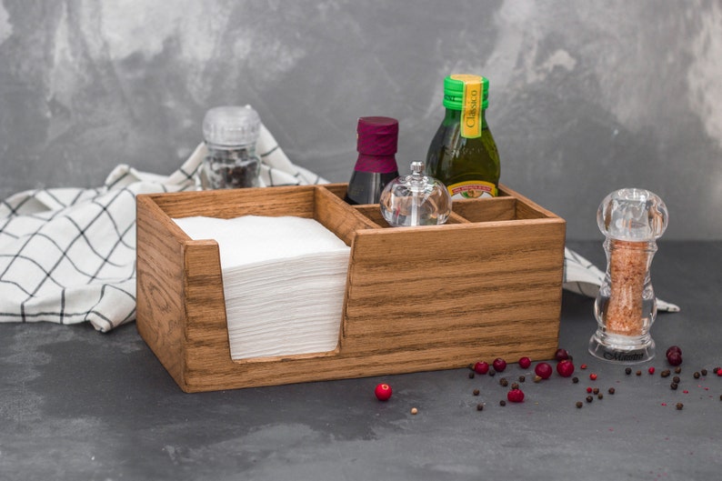 Unique napkin holders Napkin holder with salt and pepper Etsy
