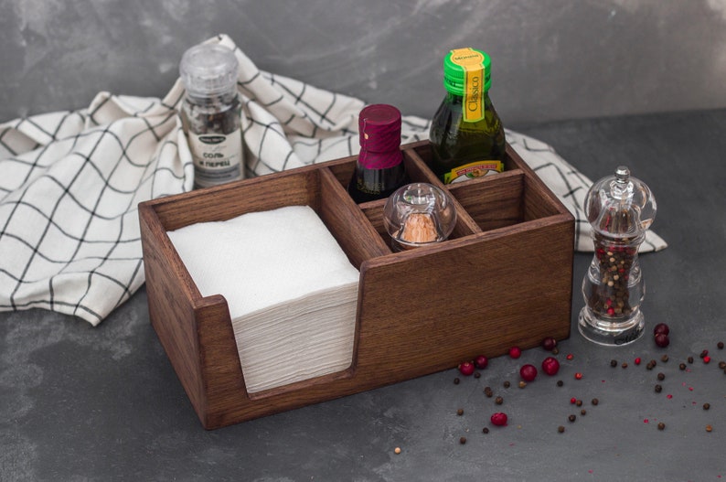 White napkin holder Napkin salt and pepper caddy Large napkin Etsy