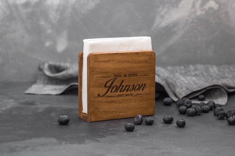 Custom Napkin Holder Rustic Wood Standing Napkin Holder Etsy