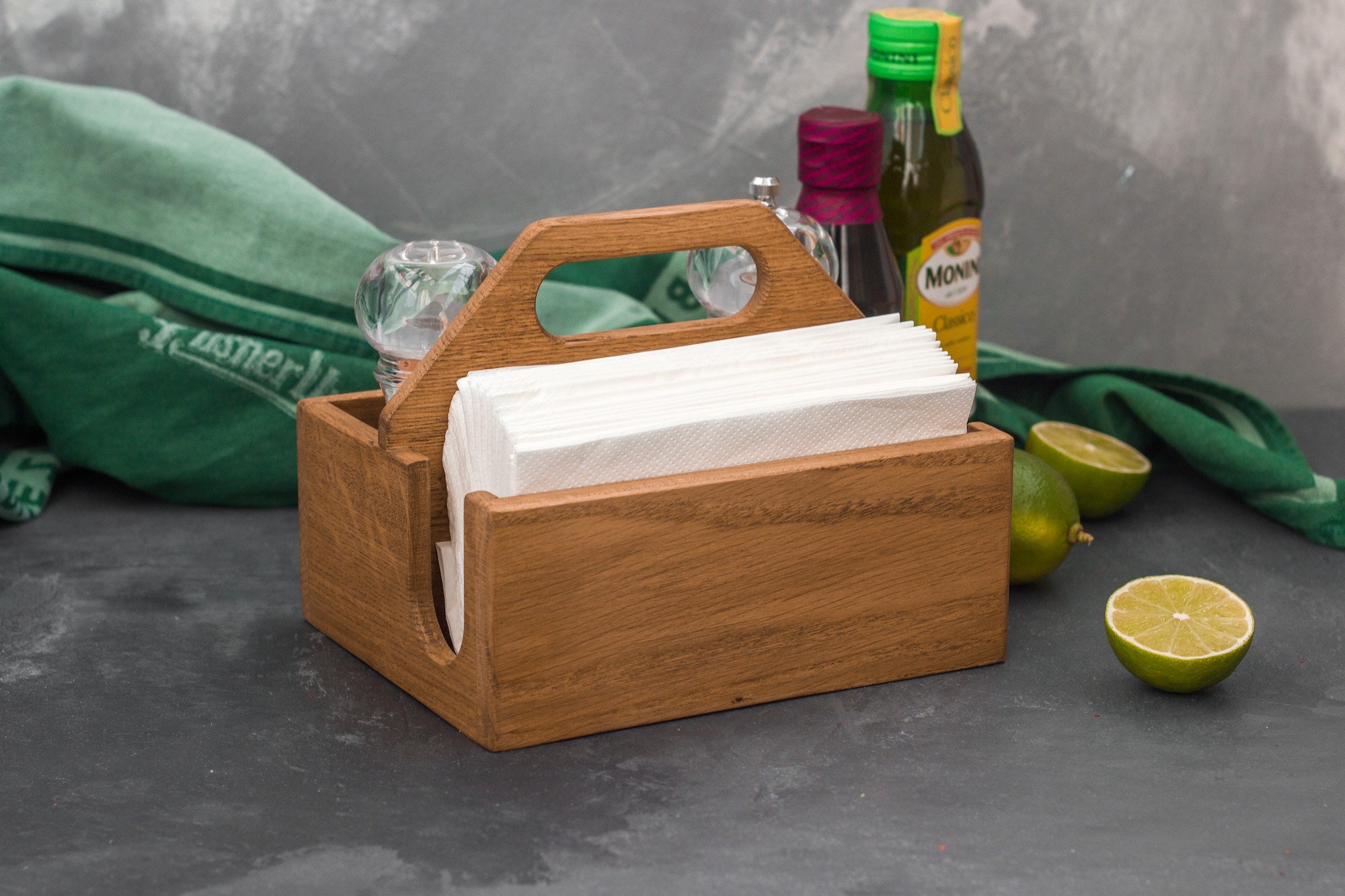 Rustic Napkin Holder Napkin and Salt and Pepper Holder Etsy