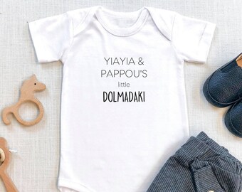 Yiayia & Pappou's Little Dolmadaki | Grandma Grandpa | Greek | Greece | Pregnancy Announcement | Specialty Ethnic Onesie | Espea