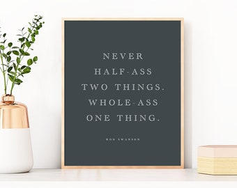 Ron Swanson Quote Print, Parks and Rec Art (Digital Download)