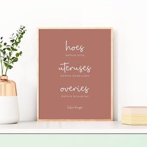 Leslie Knope Quote, Uteruses before Duderuses, Parks and Rec Art Print, Parks and Recreation Quotes - Four (4) Sizes - INSTANT DOWNLOAD