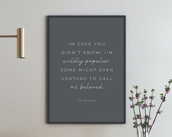 Impresión de citas de David Rose, Schitt's Creek Art (descarga digital)