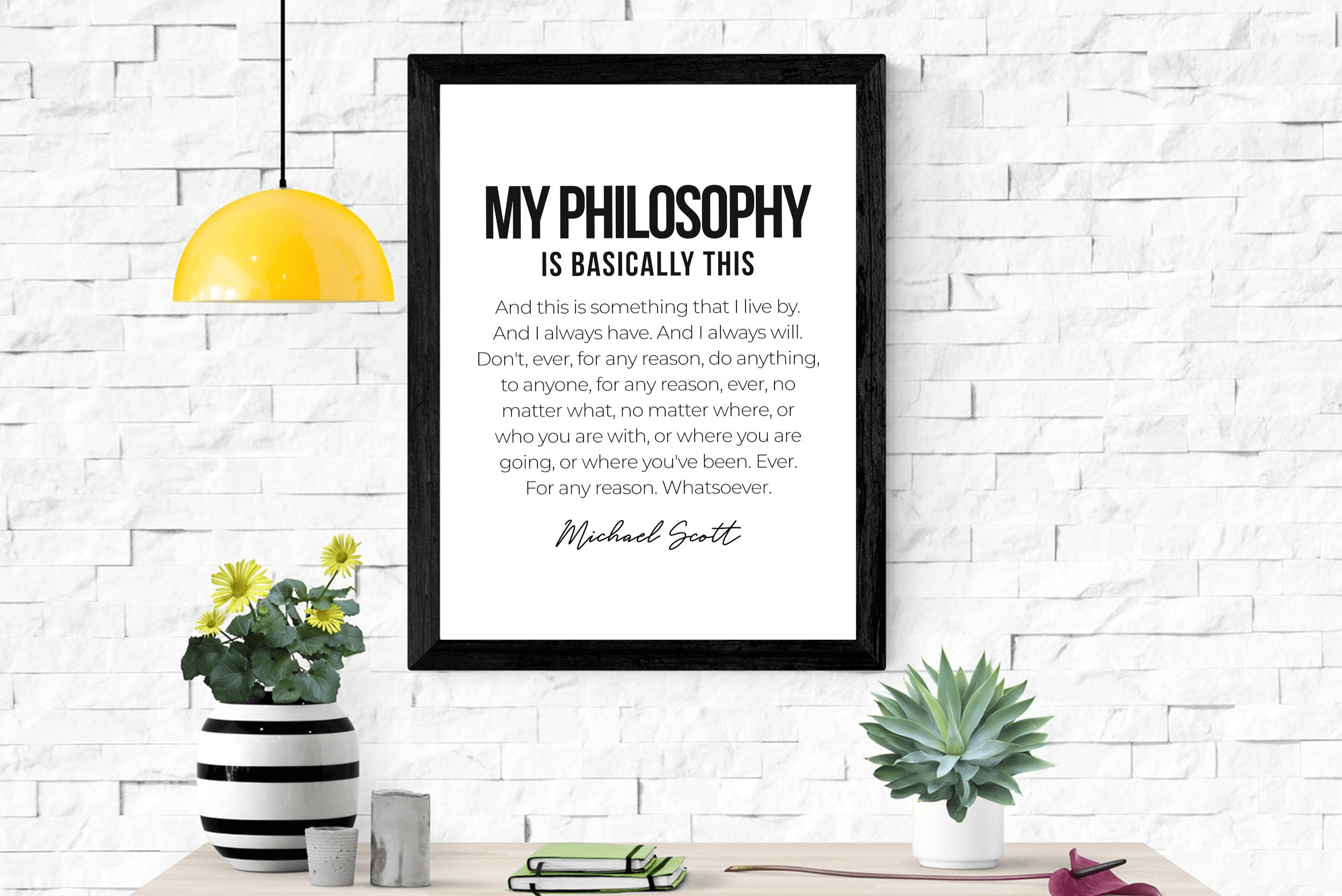 Michael Scott Quote My Philosophy Wall Art the Office Art Etsy