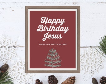 The Office Holiday, Michael Scott, Happy Birthday Jesus, The Office Art Print, Office Christmas Print - Four (4) Sizes - INSTANT DOWNLOAD