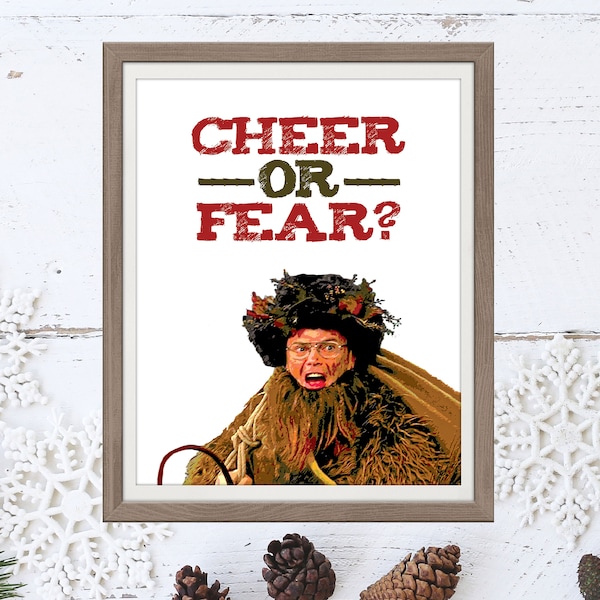 Dwight Schrute, Belsnickel, Cheer or Fear? Wall Art, The Office Art Print, Office Funny Print - Two (2) Sizes 8x10 & 5x7 - INSTANT DOWNLOAD