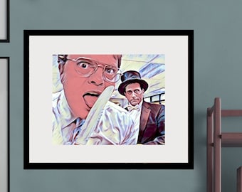 The Office Art, Dwight and Michael Lip Dub, The Office Wall Art, The Office Iconic Scene Art - Two (2) Sizes - 5x7 & 8x10 - INSTANT DOWNLOAD