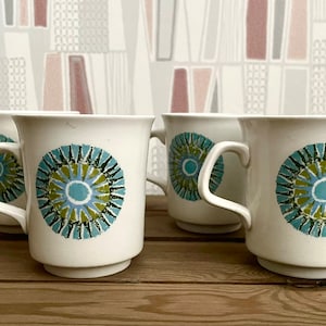 Vintage J&g Meakin Aztec Coffee Cups and Saucers Set of 4 - Etsy