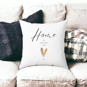 Home Is Where the Heart Is Throw Pillow - Cozy Decor for Your Home