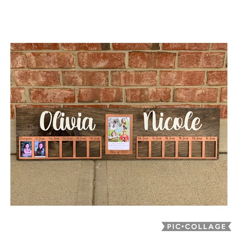 3D K12 School Years Picture Frame Custom Personalized Photo Etsy