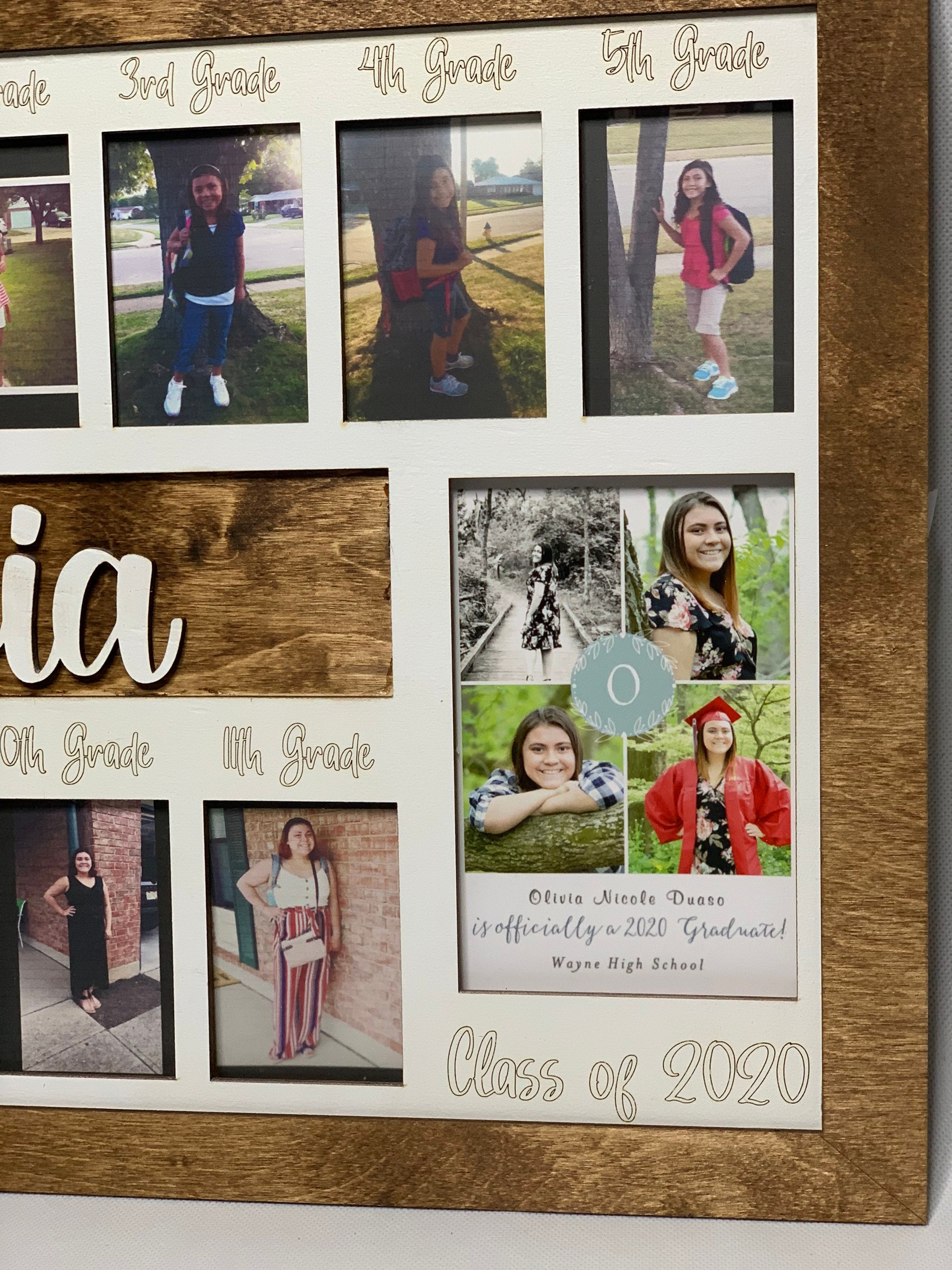 3D K12 School Years Picture Frame Custom Personalized Photo Etsy