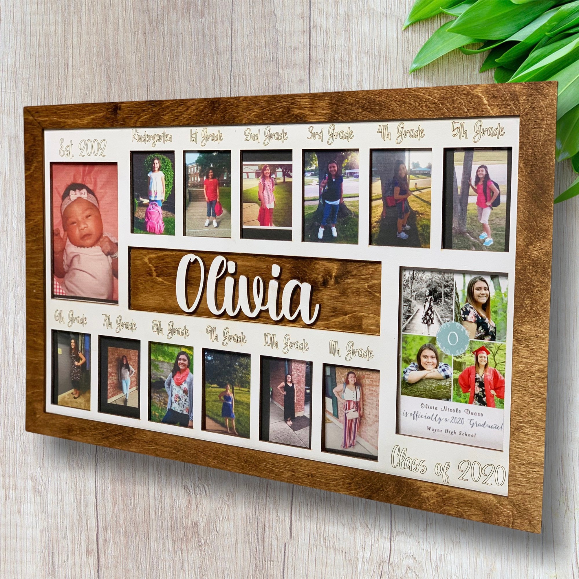 3d K 12 School Years Picture Frame Custom Personalized Photo Etsy