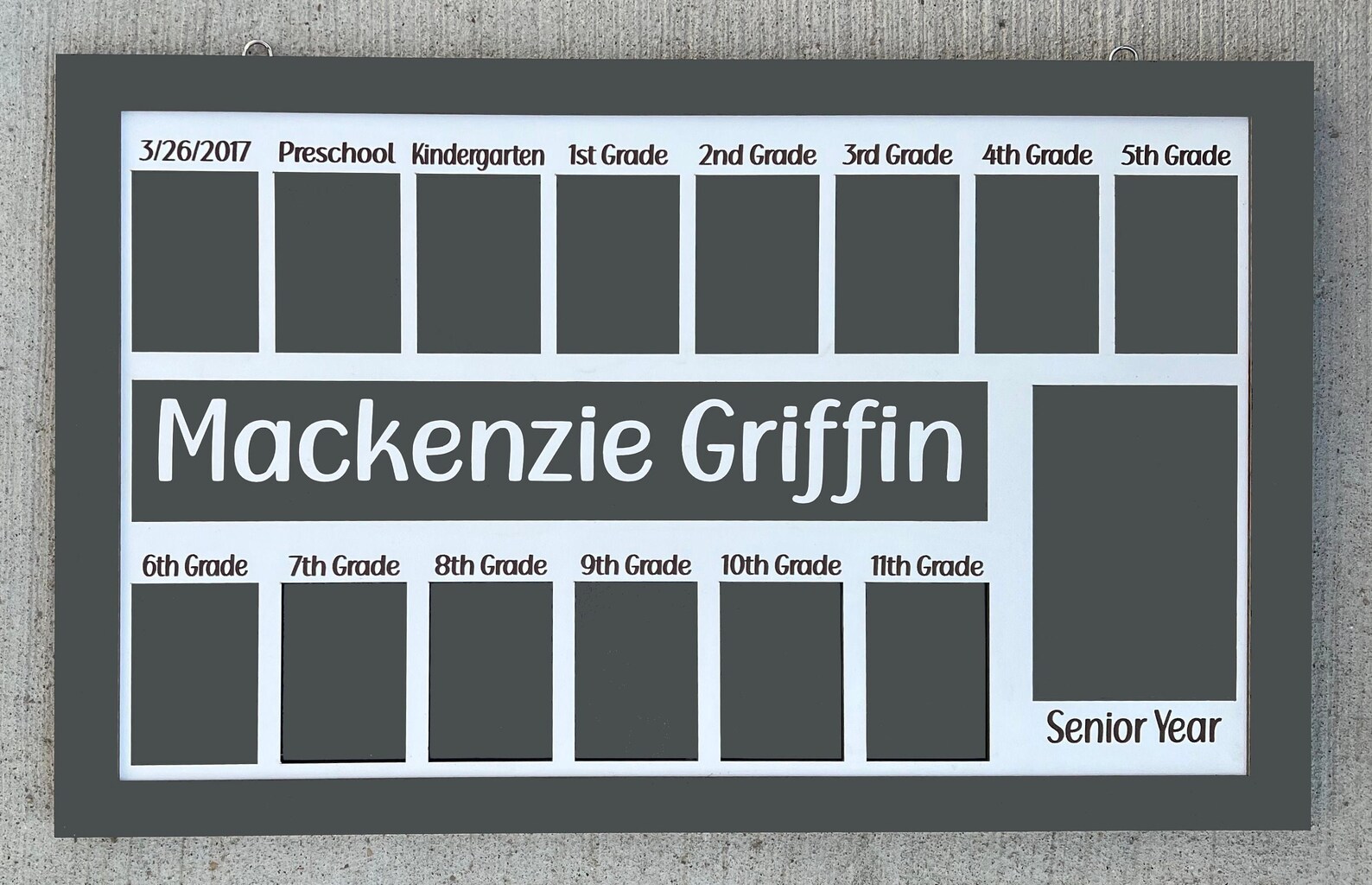 3D Prek12 School Years Picture Frame gray Stain Etsy