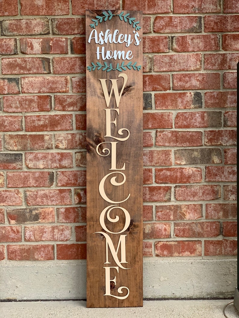 Custom 3D Vertical Porch Outdoor Personalized Sign Etsy