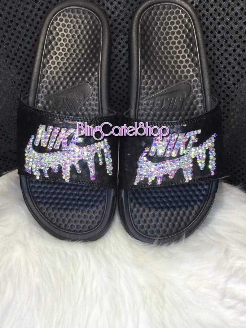 blush nike slides