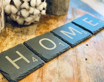 Housewarming Gift, New Home Gift, Wedding GiftSlate Coasters, First Home Gift, Personalized Coasters, Drink Coasters, Gift for her or him