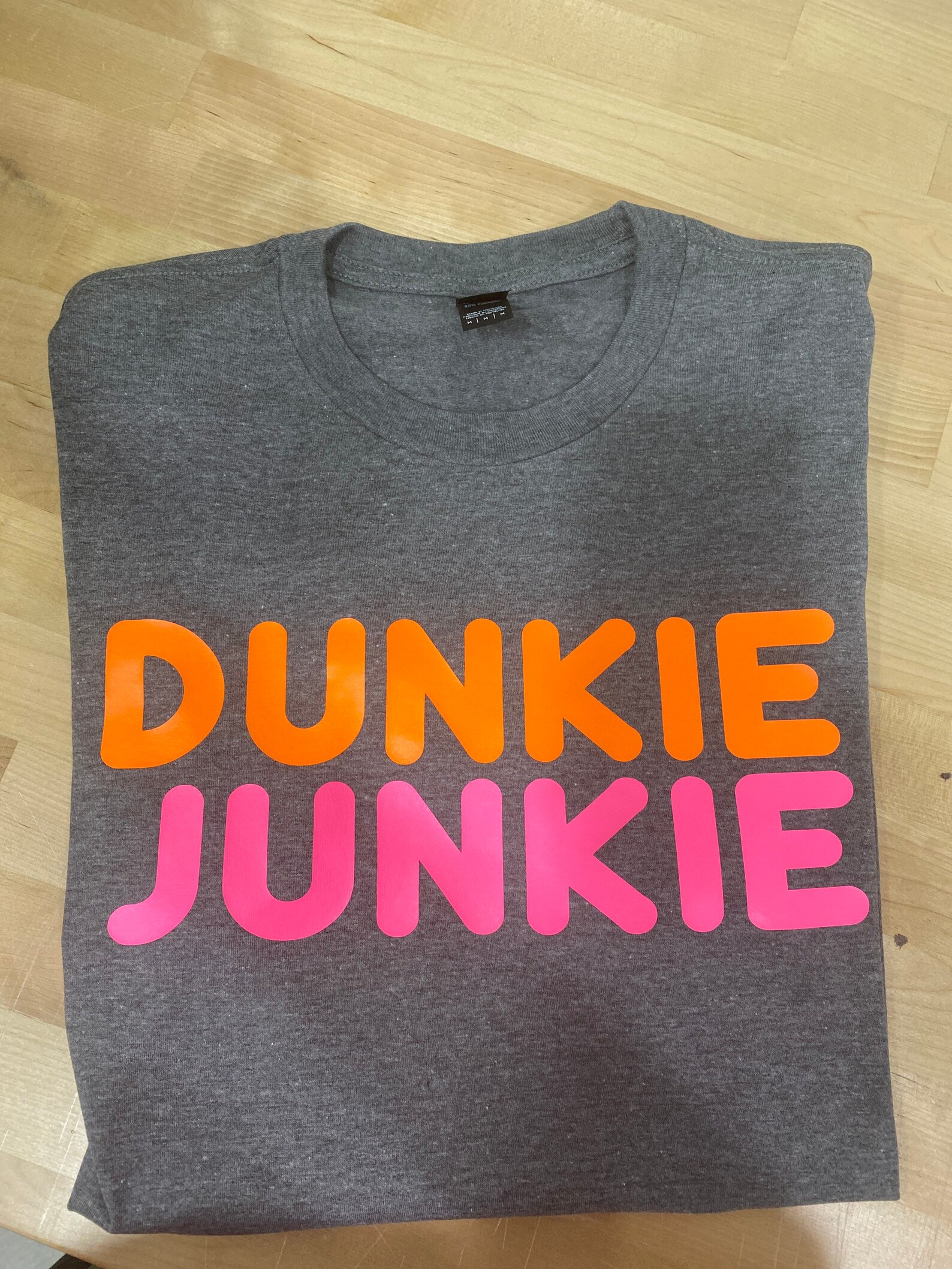 Funny Dunkie Junkie Coffee T-Shirt For Women - Casual Short Sleeve Tee, Letter Print