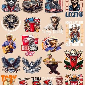 Toby Keith Honoring Bundle Png, Toby Keith Legend Png, Toby Red Solo Cup Png, Legend Never Die, Gift For Fan, Digital Download