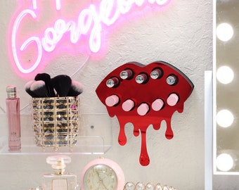 Pop Art Lipstick Lover's Wall Mounted Lipstick and Lip-gloss Organizer - Unique Beauty Room Decor