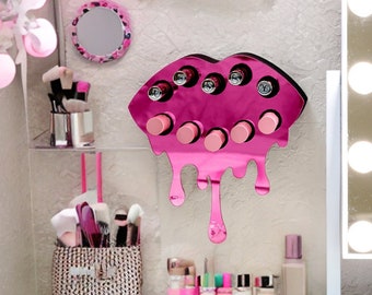 Wall Mounted Makeup Holder, Lipstick Organizer, Makeup Organizer, Makeup Holder, Lipstick Holder, Gifts for Her, Bridesmaids Gifts