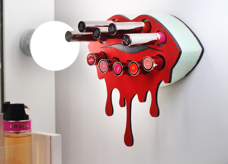 Wall Mounted Makeup Holder Lipstick Organizer Makeup Etsy
