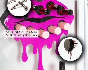 Lipstick Organizer, Makeup Organizer, Makeup Holder, Lipstick Holder, Wall Mounted Makeup Holder, Gifts for her, Bridesmaids Gifts