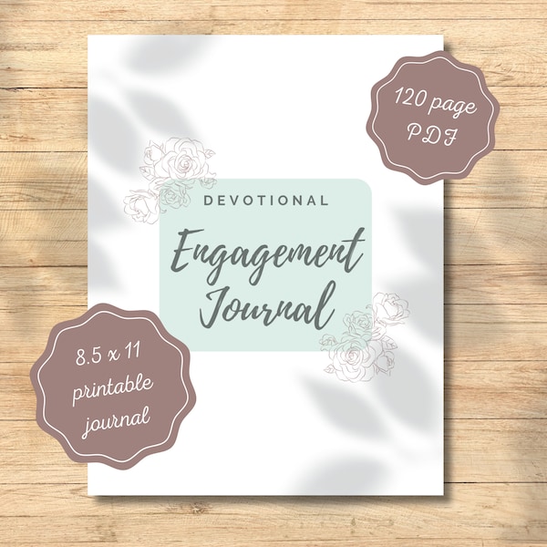 engagement journal - digital download - Christian devotional journal - gift for best friend bride - sister in law wedding gift