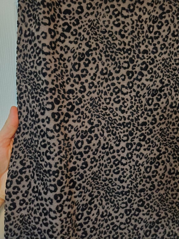 90s flocked leopard print mini dress - image 2