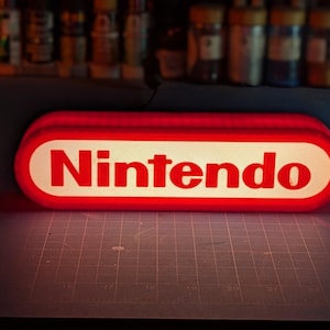 Nintendo  - LED Lightbox Sign - Hangable w/Dimmer option