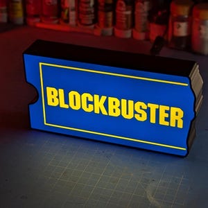 Blockbuster - LED Lightbox Sign - Hangable w/Dimmer option