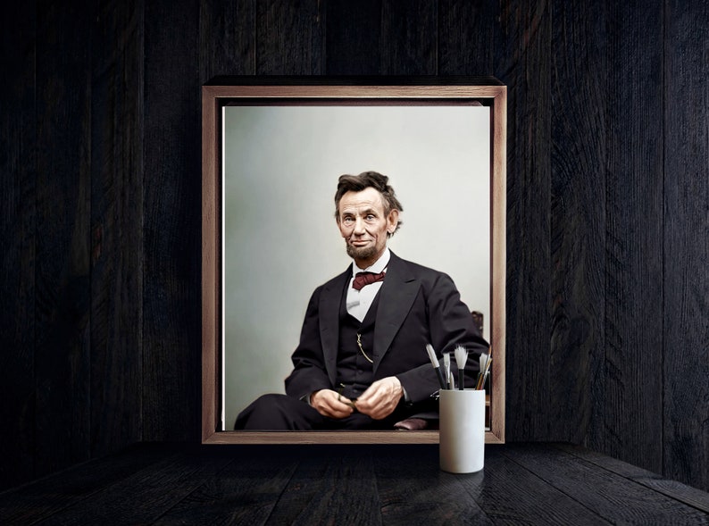Abraham Lincoln, Colorized Photograph Etsy