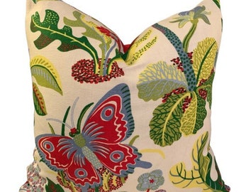 Schumacher Exotic Butterfly Pillow Cover 20x20