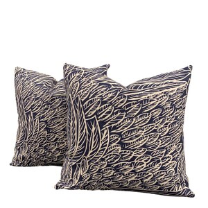 Two Schumacher Featherfest Pillow Covers 20x20 (pattern on front and back)