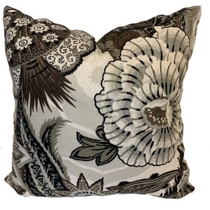 Schumacher Zanzibar Linen Print Pillow Cover 20x20