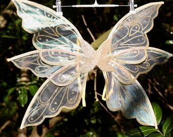 Gold Fairy Wings, Adults and Children. Gold Iridescent fairy wings. Fairy Cosplay,  Butterfly Wings for Woodland theme gatherings.