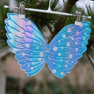 Fairy Wings, wand.  Young children soft rainbow fairy wings - Butterfly wings, rainbow wings, parties, fairy dress up, cake smash.