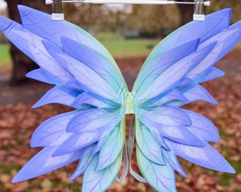 Fairy wings lavender and green. Kids fairy wings, unique handmade elven costume. Fairy Costume. Cake Smash.