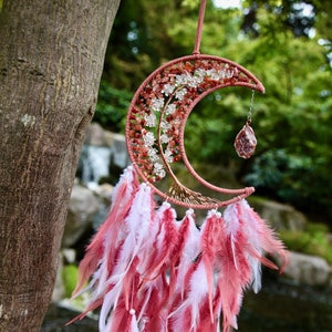 Dreamcatchers stunning Red Garnet Crystal Dreamcatcher - Unique Home Decor. Teachers gift, teenagers gift