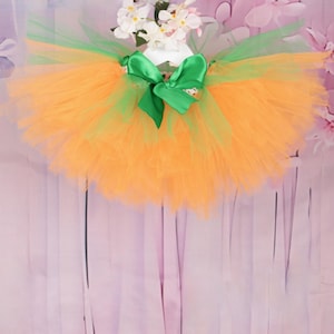 Orange and Green Wild Daisy Tutu skirt, fall outfit, party dress, thanks giving, babies tutu, cake smash tutu, fairy tutu